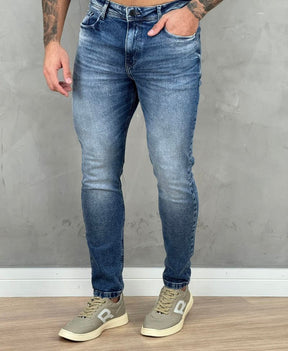 Calça Jeans Estonado Masculina Skinny Lisa