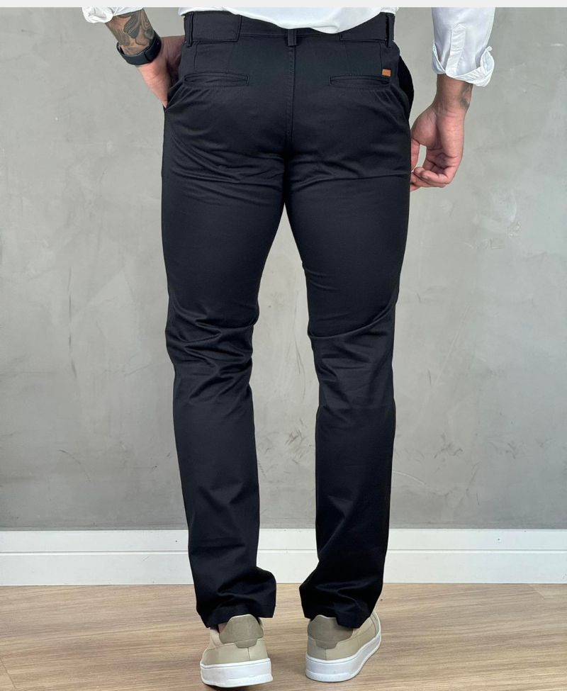 Calça Alfaiataria Preta Masculina Slim