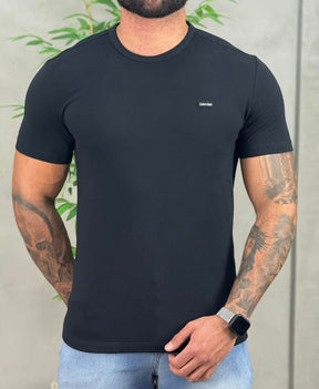 Camiseta Preta Masculina Piquet - CK