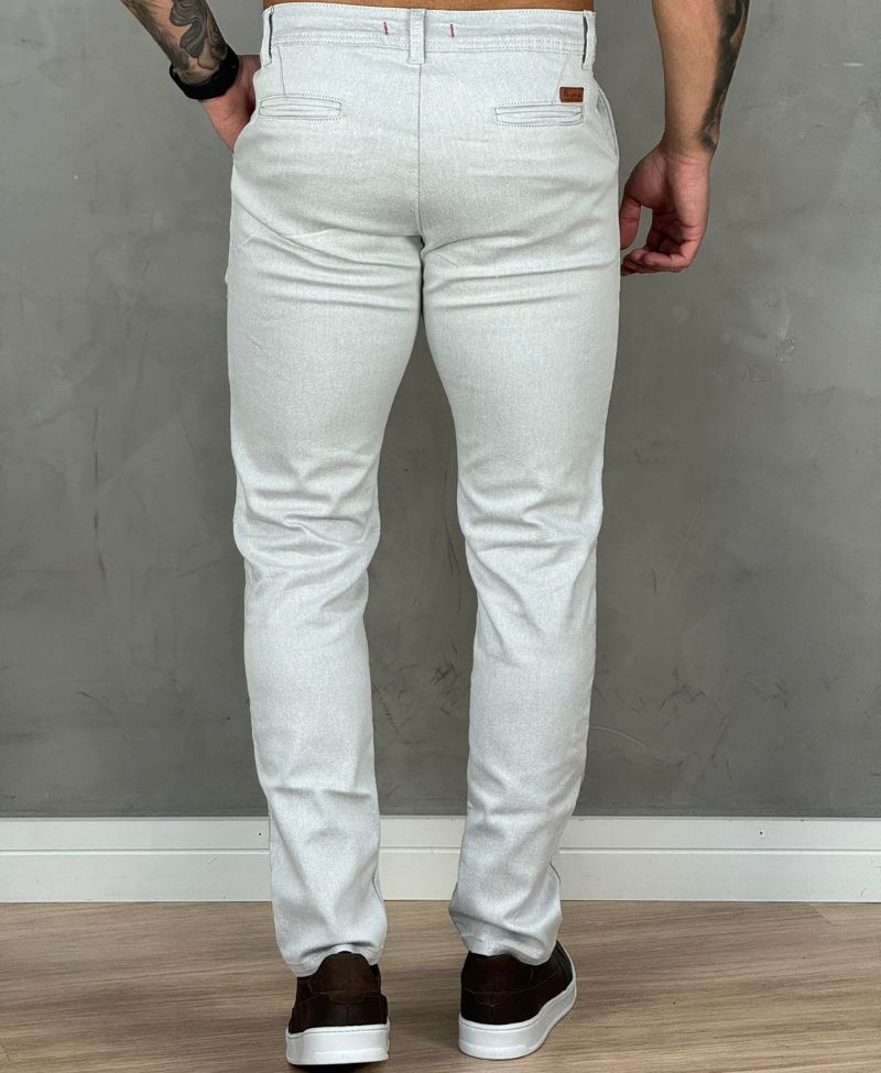 Calça Alfaiataria Gelo Masculina Slim