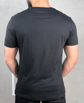 Camiseta Preto Masculina Com Logo Em Circulo No Peito - Tommy