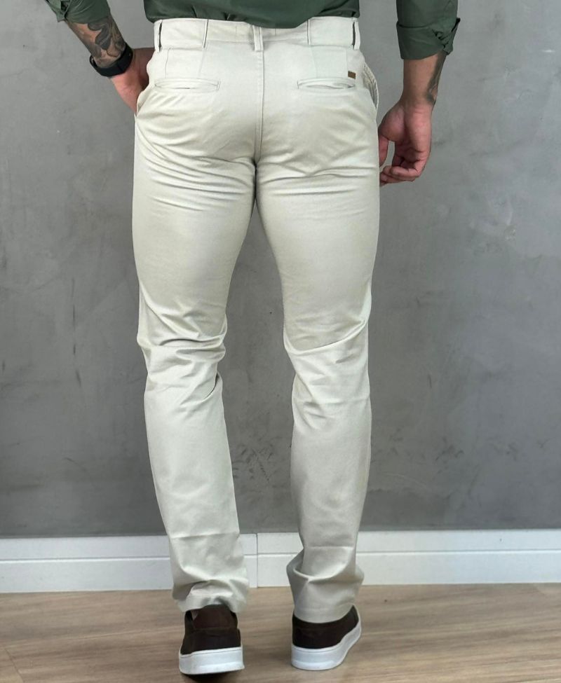 Calça Alfaiataria Areia Masculina Slim