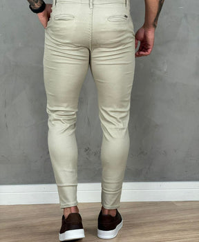 Calça Alfaiataria Bege Masculina Sknny