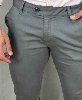 Calça Alfaiataria Cinza Masculina Slim