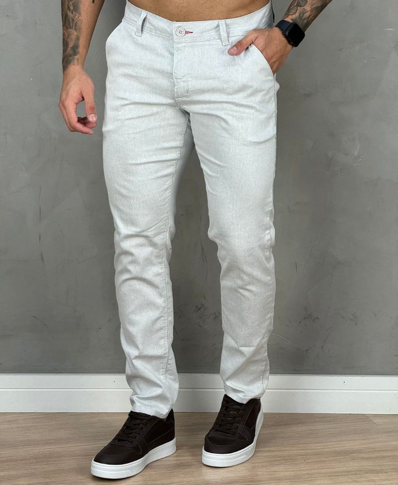 Calça Alfaiataria Gelo Masculina Slim