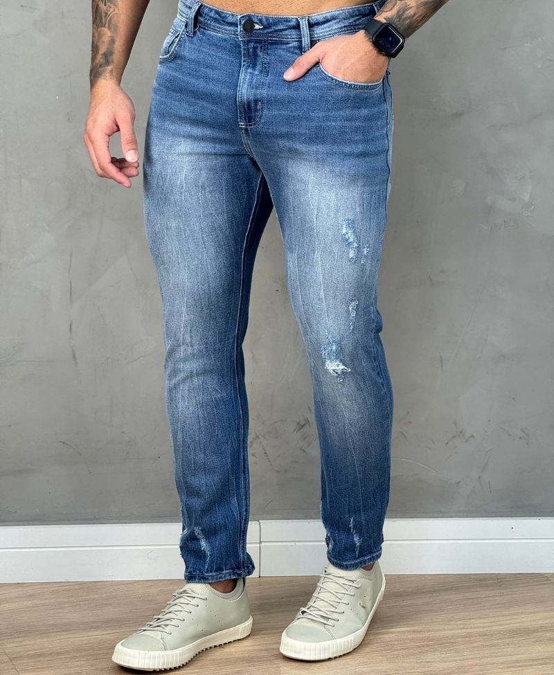 Calça Jeans Médio Masculina Slim Alexandre