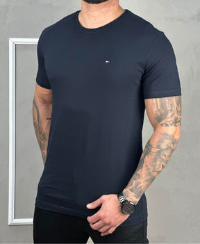 Camiseta Azul Masculina Logo no Peito - Tommy