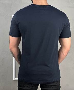 Camiseta Azul Masculina Logo no Peito - Tommy