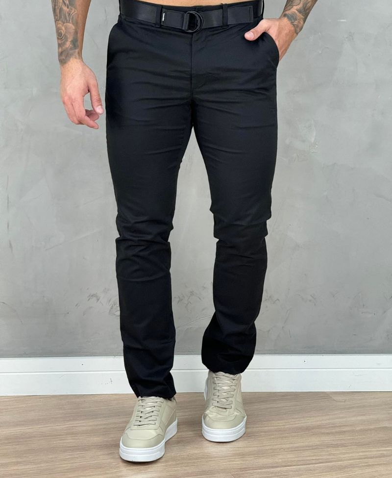 Calça Alfaiataria Preta Masculina Slim - CK