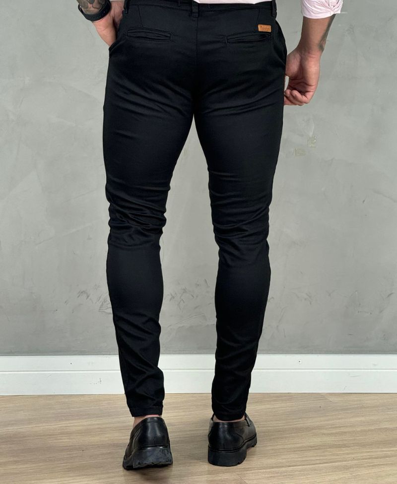 Calça Alfaiataria Preto Masculina Super Skinny