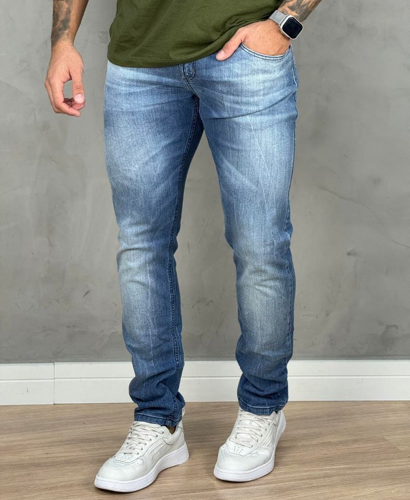 Calça Jeans Estonado Masculina Igor Skinny