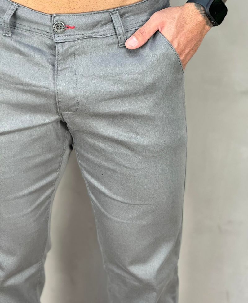 Calça Alfaiataria Cinza Claro Masculina Slim - Paladho´s Jeans Wear