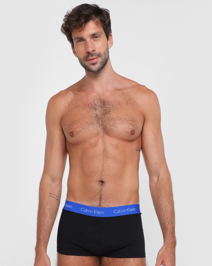 KIT 3 CUECAS BRANCA,AZUL E PRETA  LOW RISE TRUNK - CK