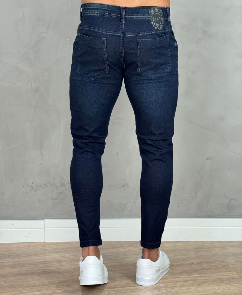 Calça Jeans Escura Estonado Masculina Skinny